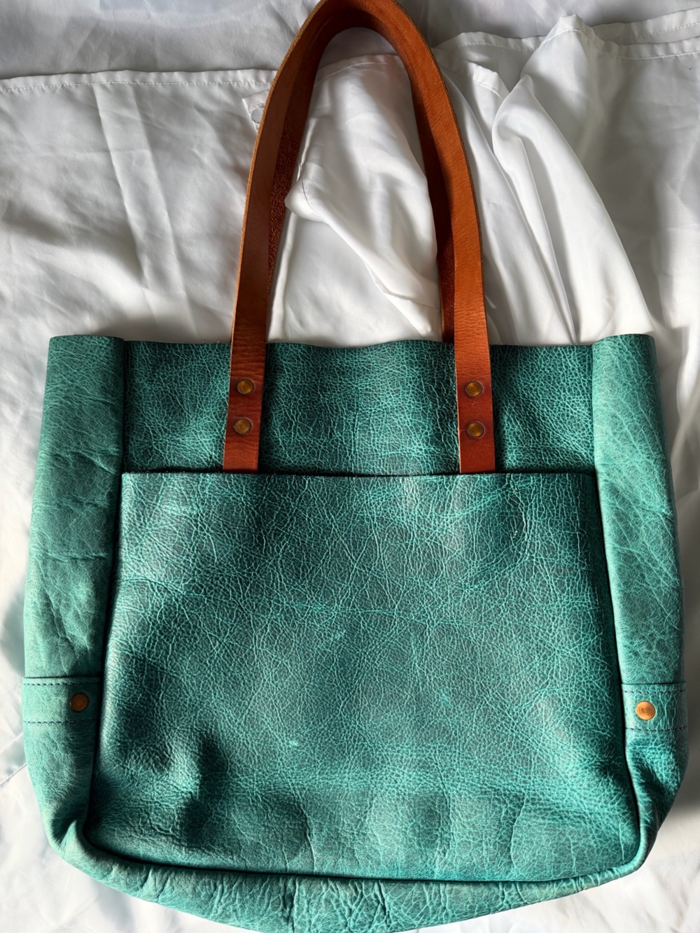 KMM and Co Carryall Tote in petrol blue bison - Picture 2 of 16